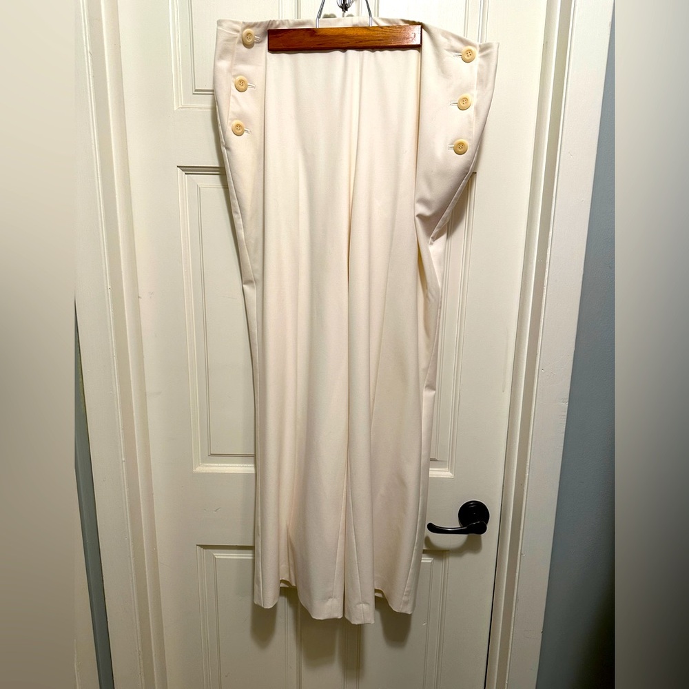 Talbots Old Hollywood 1940s Starlet-Style Sailor Stretch Pants — In Ivory